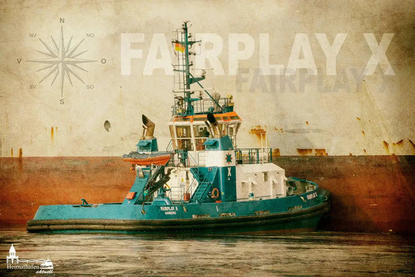 Hamburger Hafen Fotos abstrakt - FAIRPLAY X und rostige Schiffsbordwand